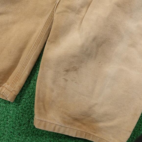 Carhartt Bib Overalls Mens 38x30 Brown Duck Double Knee Workwear Canvas R01 BRN - Picture 13 of 16